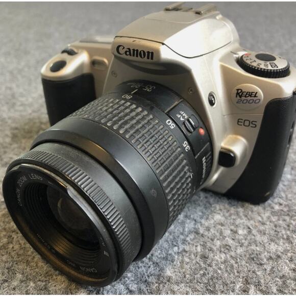 Vintage Canon EOS Rebel 2000 35mm SLR Film Camera With 35-80mm Lens